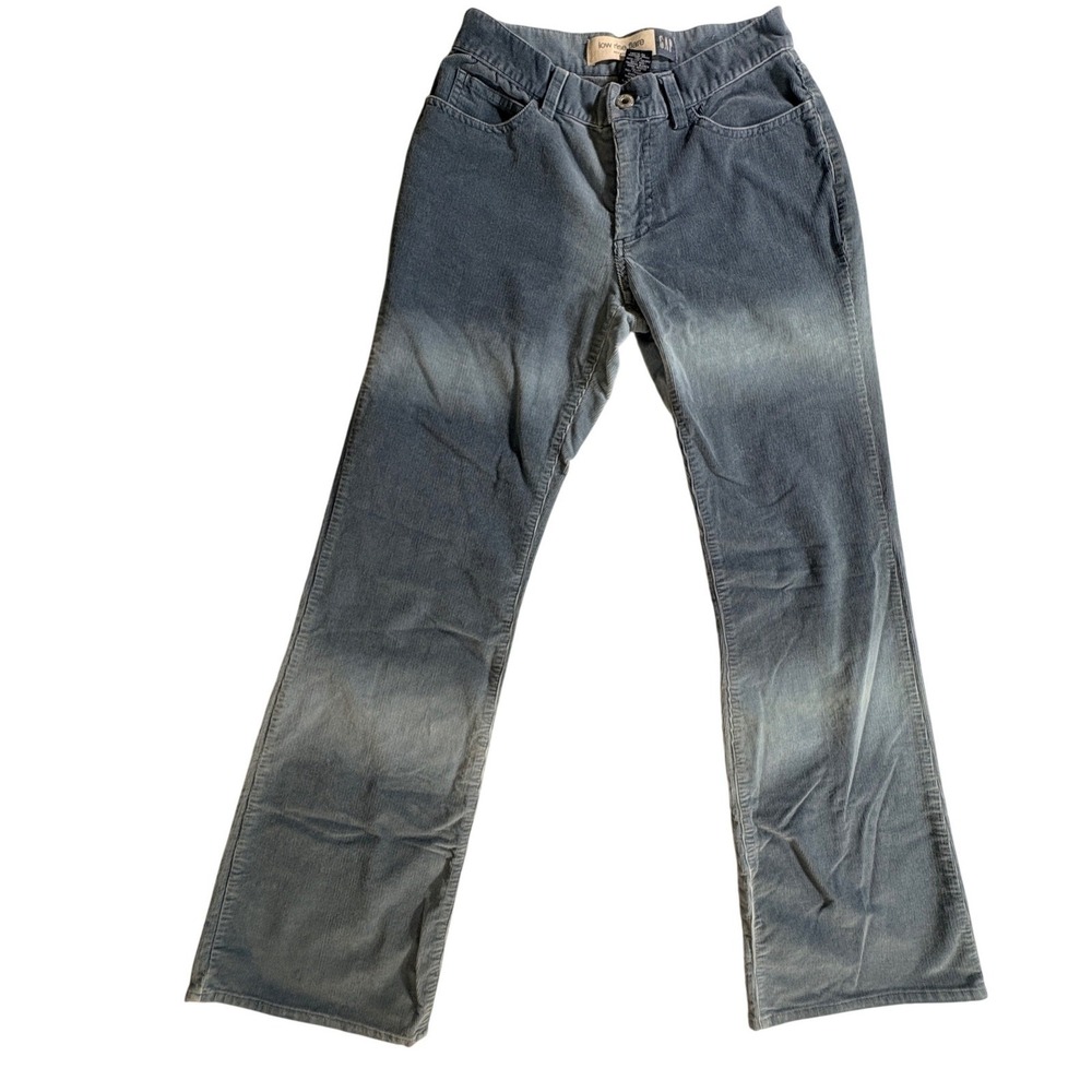 Gap Corduroy Pants‎ Womens 1 Blue Low Rise Flare Stretch Vintage Y2K Cords